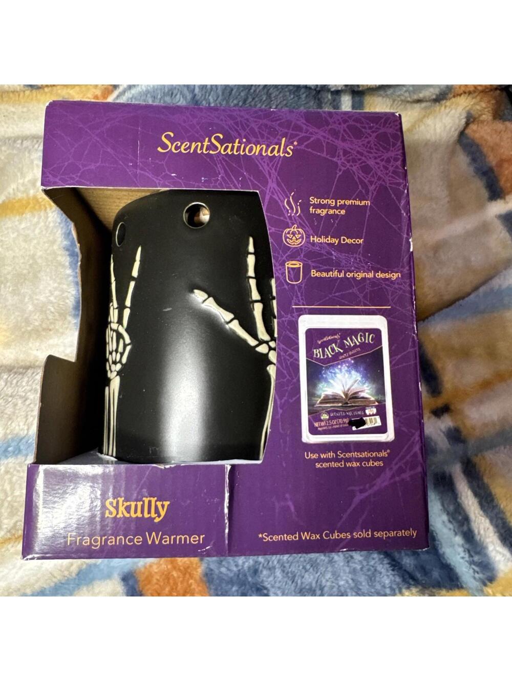 NIB ScentSationals Skully Peace Love Skeleton Hand Design Fragrance Wax Warmer